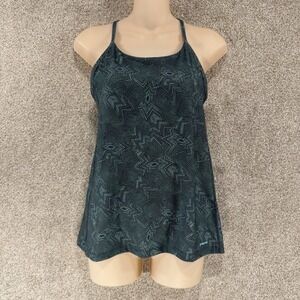 Women's Patagonia Green Blue Pattern Shelf Bra Tank Top Medium Athletic Cami